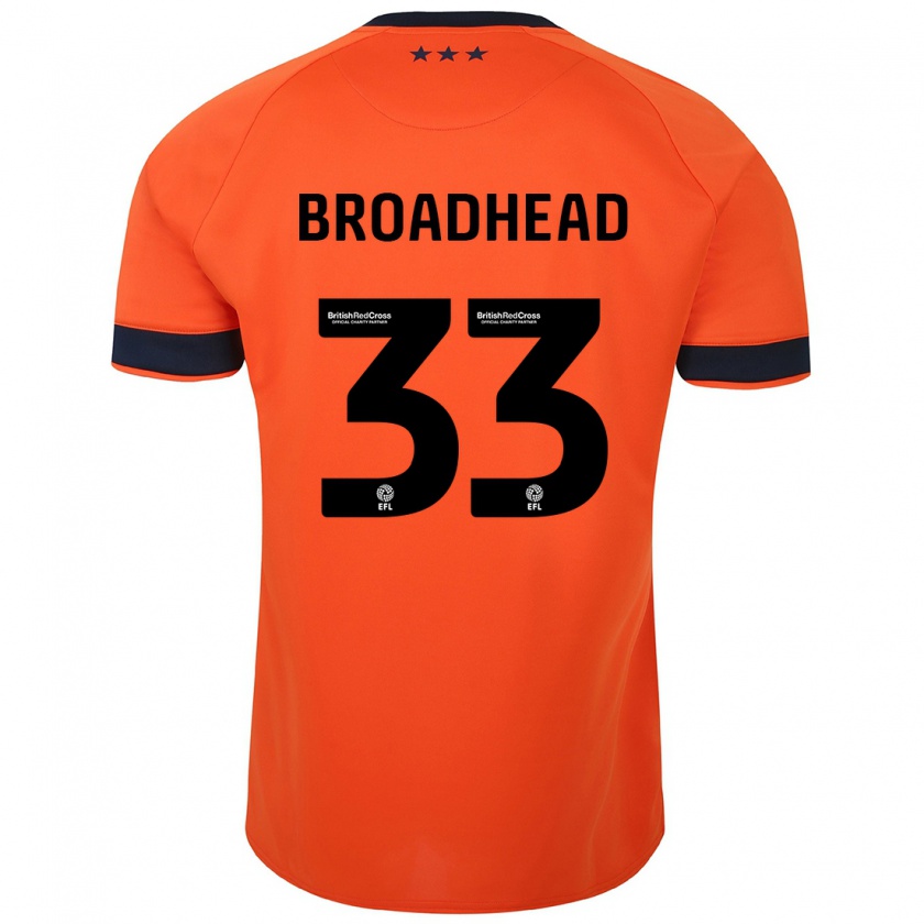 Kandiny Gyermek Nathan Broadhead #33 Narancs Idegenbeli Jersey 2023/24 Mez Póló Ing