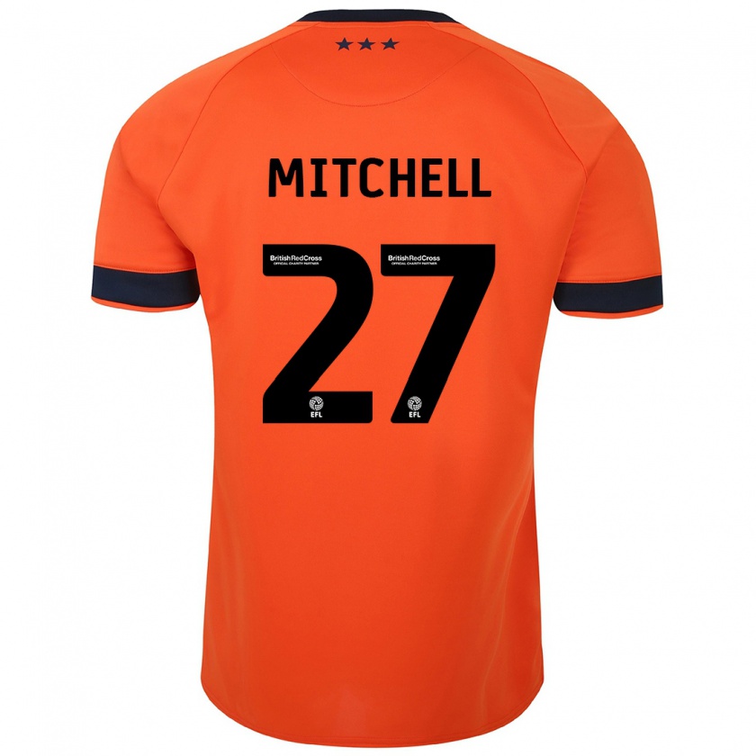 Kandiny Gyermek Leah Mitchell #27 Narancs Idegenbeli Jersey 2023/24 Mez Póló Ing