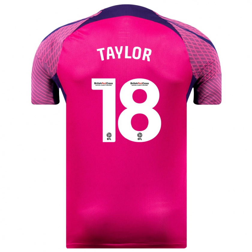 Kandiny Gyermek Ellis Taylor #18 Lila Idegenbeli Jersey 2023/24 Mez Póló Ing