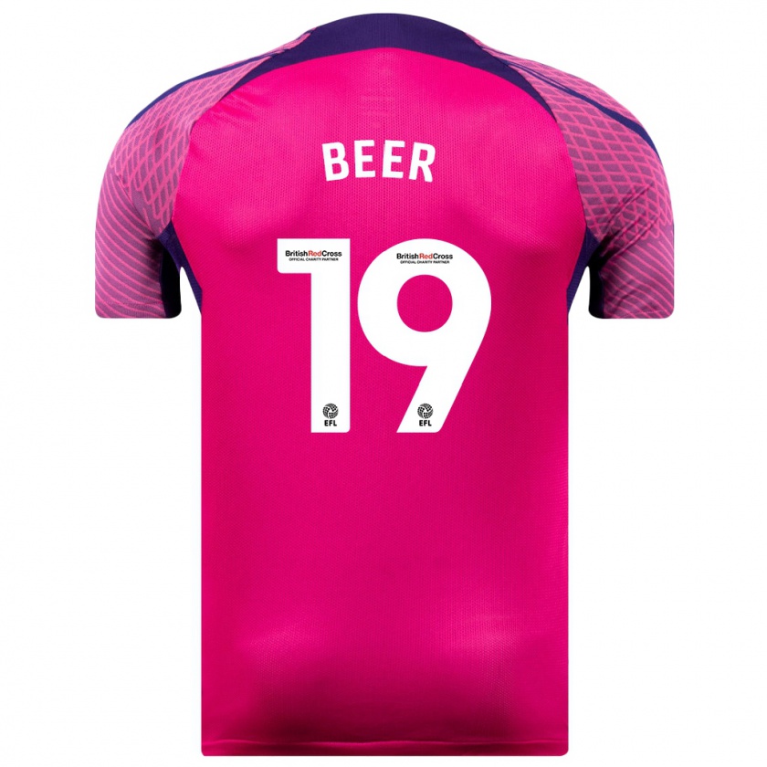 Kandiny Gyermek Megan Beer #19 Lila Idegenbeli Jersey 2023/24 Mez Póló Ing