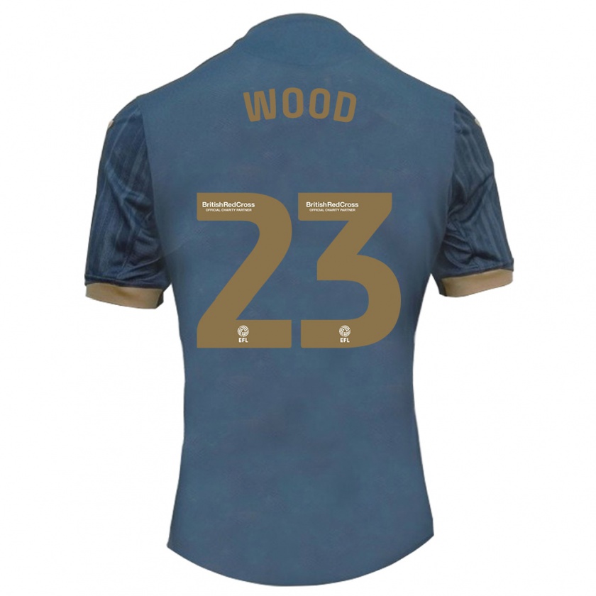 Kandiny Gyermek Nathan Wood #23 Sötét Kékeszöld Idegenbeli Jersey 2023/24 Mez Póló Ing