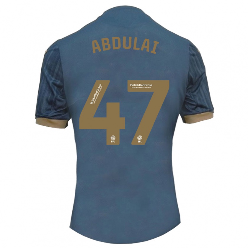 Kandiny Gyermek Azeem Abdulai #47 Sötét Kékeszöld Idegenbeli Jersey 2023/24 Mez Póló Ing