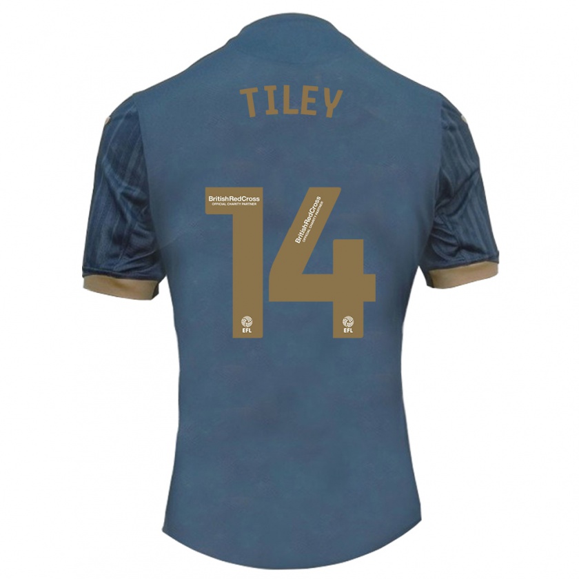 Kandiny Gyermek Chloe Tiley #14 Sötét Kékeszöld Idegenbeli Jersey 2023/24 Mez Póló Ing