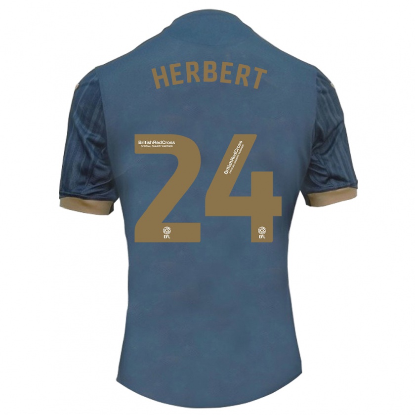 Kandiny Gyermek Chelsea Herbert #24 Sötét Kékeszöld Idegenbeli Jersey 2023/24 Mez Póló Ing