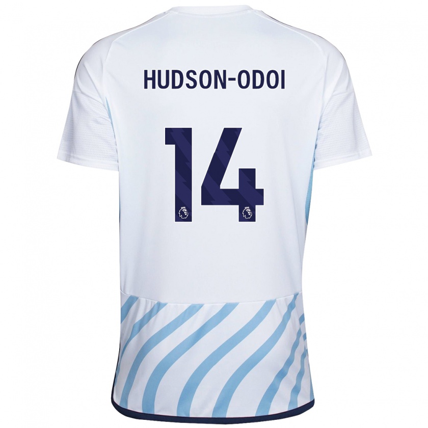 Kandiny Gyermek Callum Hudson-Odoi #14 Fehér Kék Idegenbeli Jersey 2023/24 Mez Póló Ing