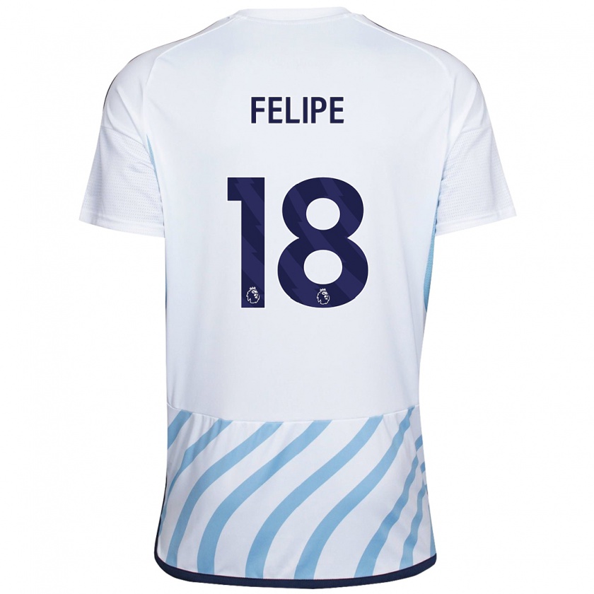 Kandiny Gyermek Felipe #18 Fehér Kék Idegenbeli Jersey 2023/24 Mez Póló Ing