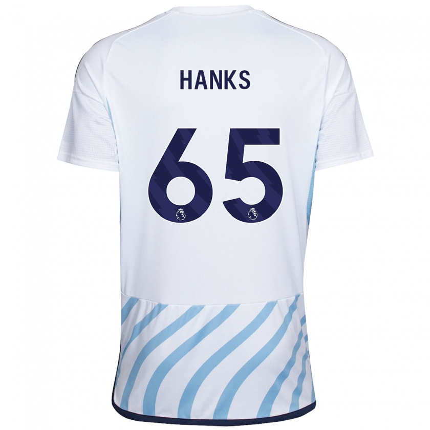 Kandiny Gyermek Justin Hanks #65 Fehér Kék Idegenbeli Jersey 2023/24 Mez Póló Ing