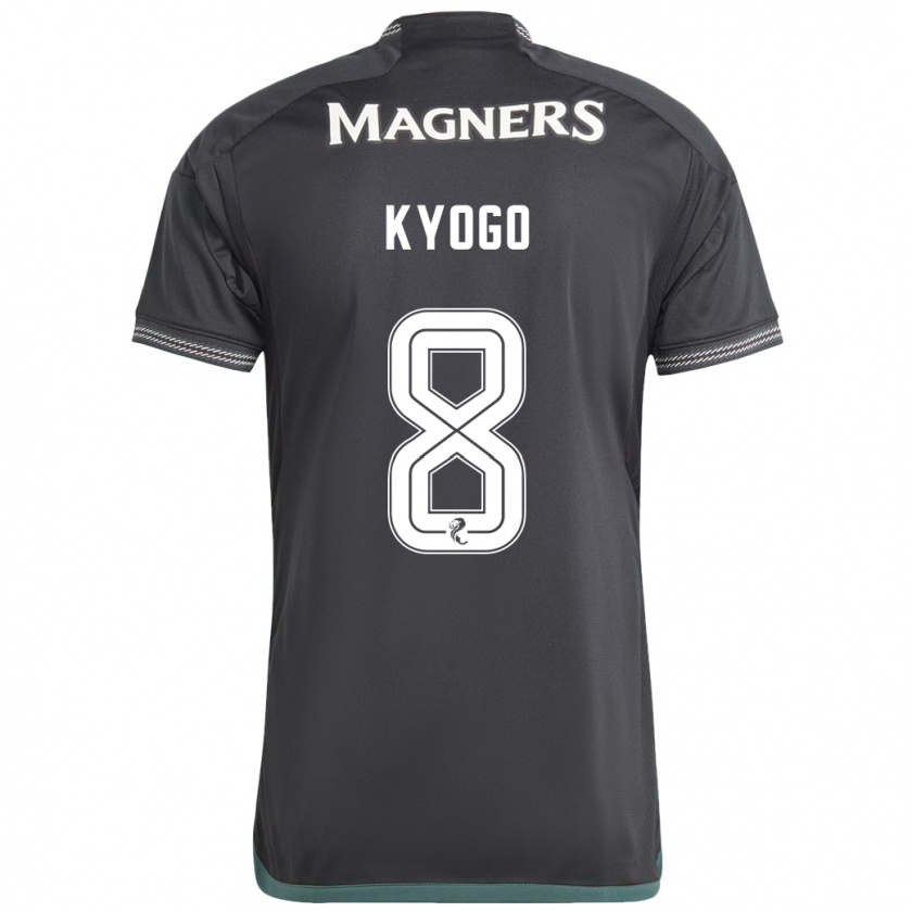 Kandiny Gyermek Kyogo Furuhashi #8 Fekete Idegenbeli Jersey 2023/24 Mez Póló Ing