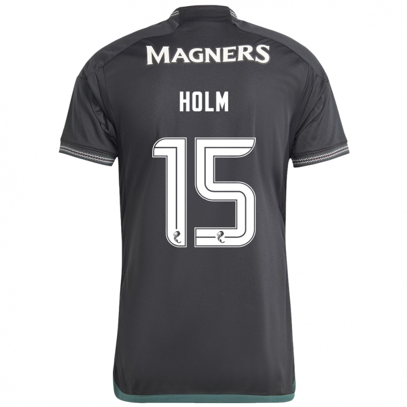 Kandiny Gyermek Odin Thiago Holm #15 Fekete Idegenbeli Jersey 2023/24 Mez Póló Ing