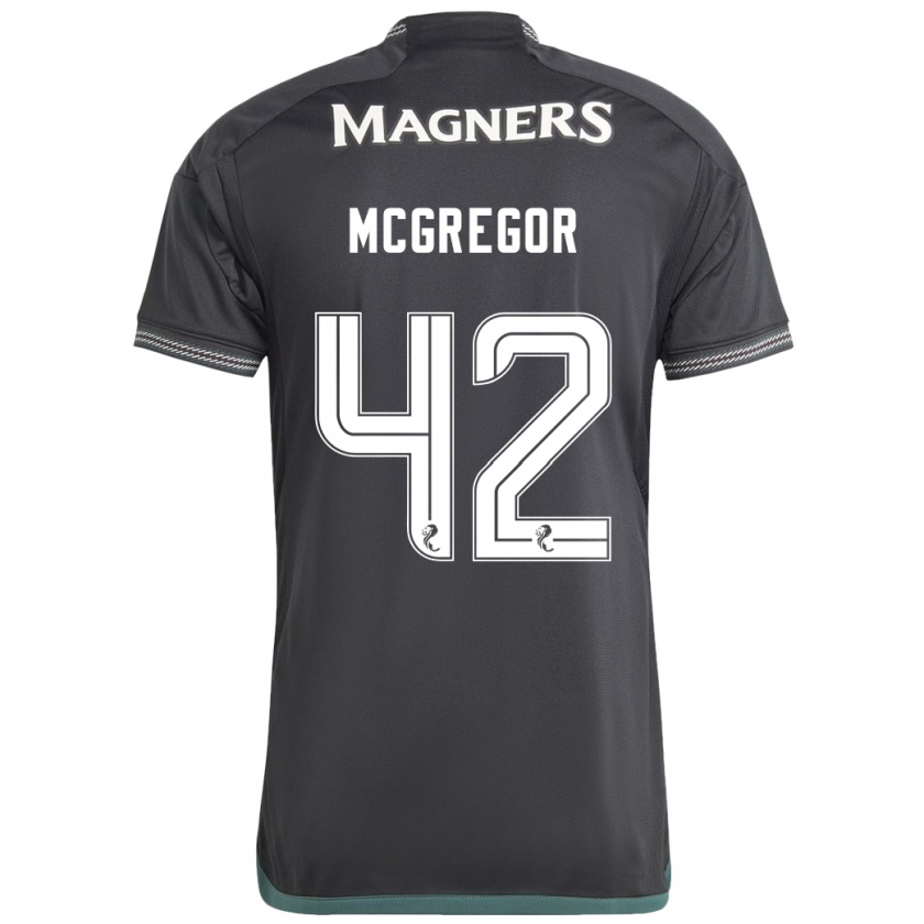 Kandiny Gyermek Callum Mcgregor #42 Fekete Idegenbeli Jersey 2023/24 Mez Póló Ing