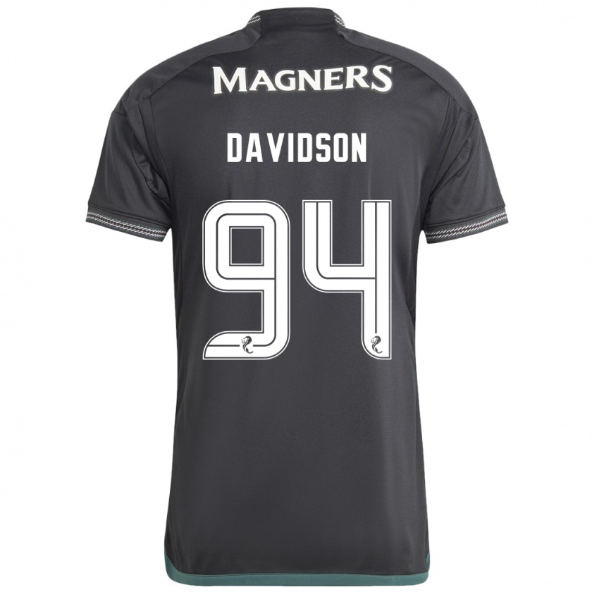 Kandiny Gyermek Bruno Davidson #94 Fekete Idegenbeli Jersey 2023/24 Mez Póló Ing