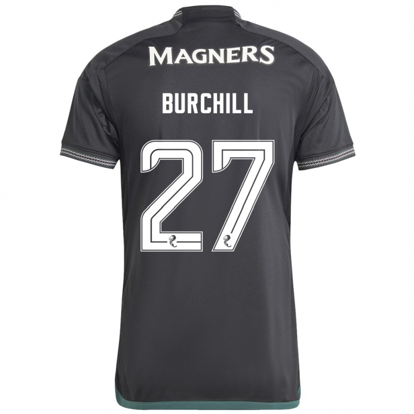 Kandiny Gyermek Tiree Burchill #27 Fekete Idegenbeli Jersey 2023/24 Mez Póló Ing