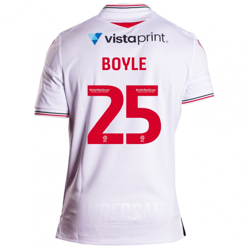 Kandiny Gyermek Will Boyle #25 Fehér Idegenbeli Jersey 2023/24 Mez Póló Ing