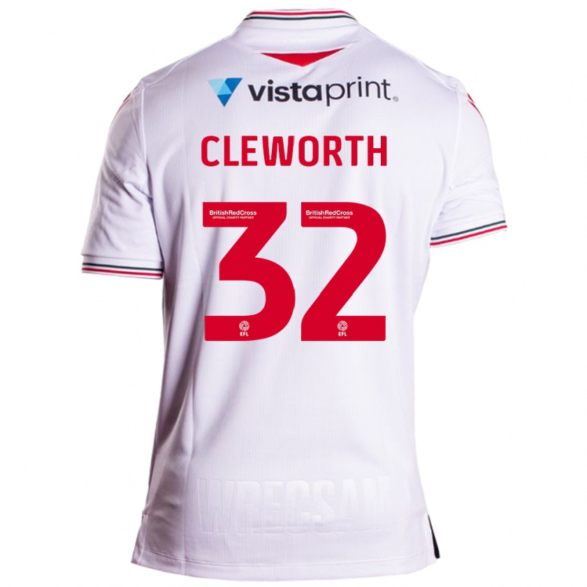 Kandiny Gyermek Max Cleworth #32 Fehér Idegenbeli Jersey 2023/24 Mez Póló Ing