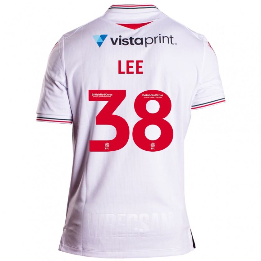 Kandiny Gyermek Elliot Lee #38 Fehér Idegenbeli Jersey 2023/24 Mez Póló Ing