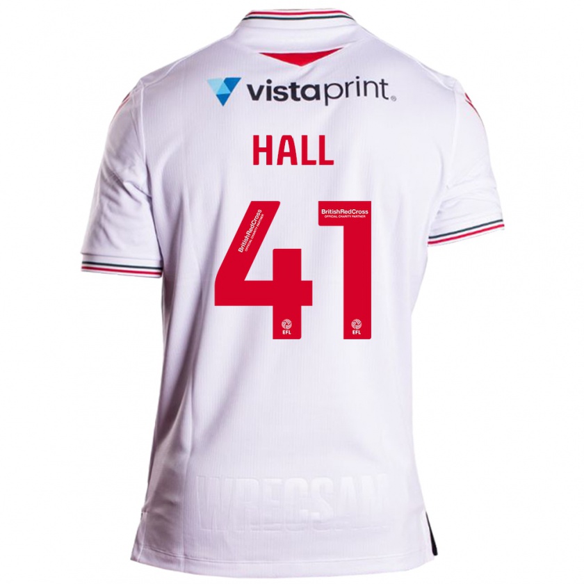 Kandiny Gyermek Liam Hall #41 Fehér Idegenbeli Jersey 2023/24 Mez Póló Ing