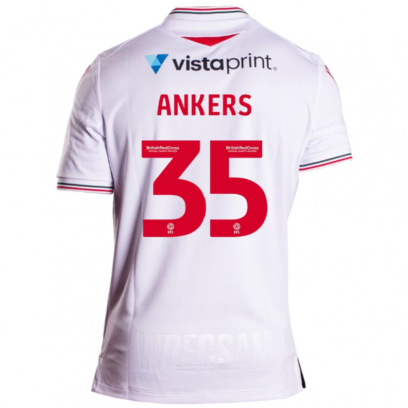 Kandiny Gyermek Chloe Ankers #35 Fehér Idegenbeli Jersey 2023/24 Mez Póló Ing