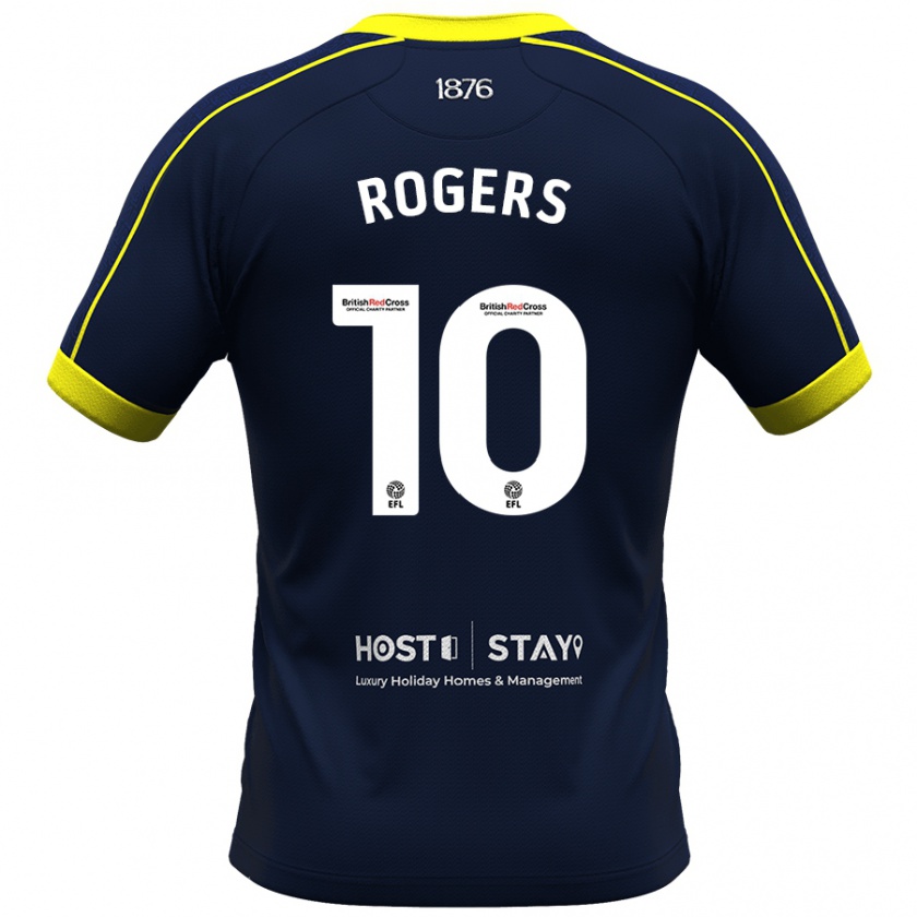 Kandiny Gyermek Morgan Rogers #10 Haditengerészet Idegenbeli Jersey 2023/24 Mez Póló Ing