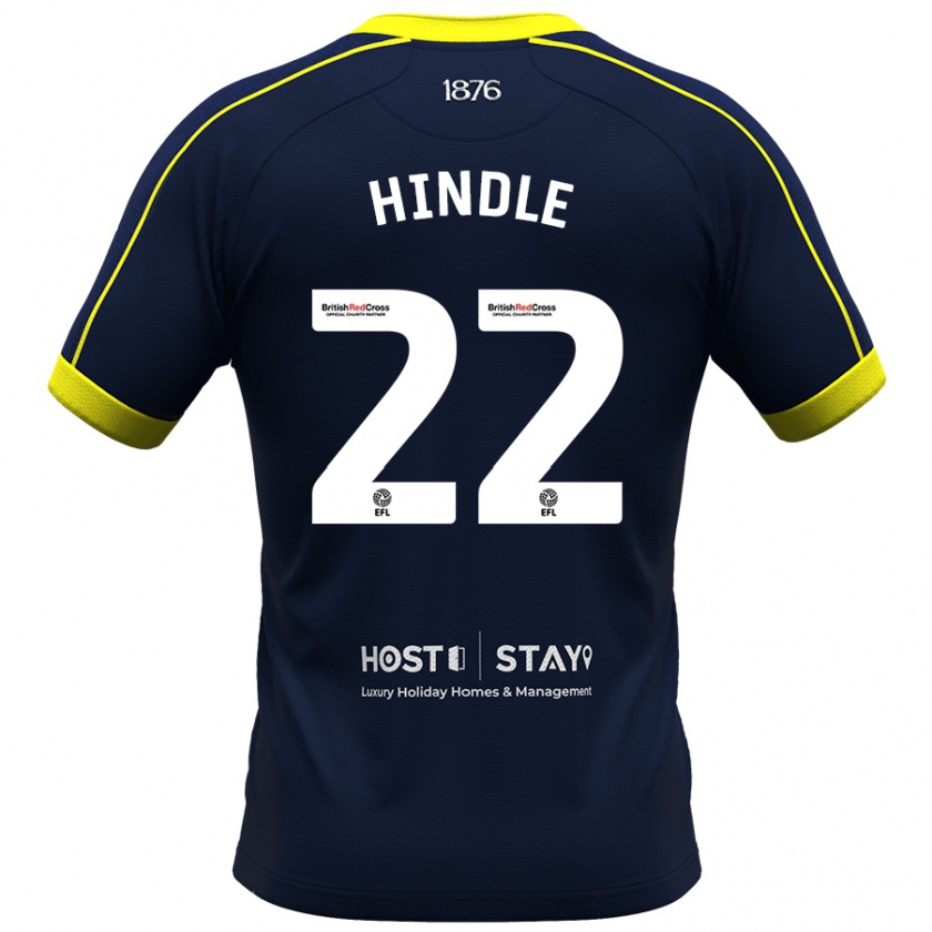 Kandiny Gyermek Rachel Hindle #22 Haditengerészet Idegenbeli Jersey 2023/24 Mez Póló Ing