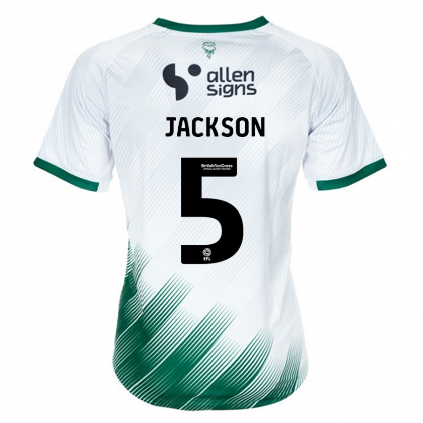 Kandiny Gyermek Adam Jackson #5 Fehér Idegenbeli Jersey 2023/24 Mez Póló Ing