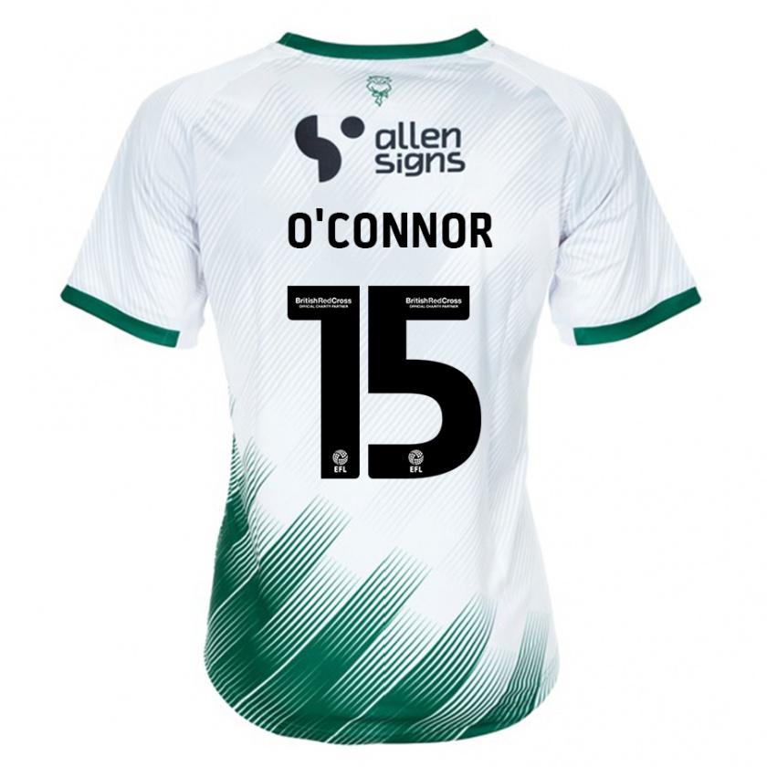 Kandiny Gyermek Paudie O'connor #15 Fehér Idegenbeli Jersey 2023/24 Mez Póló Ing