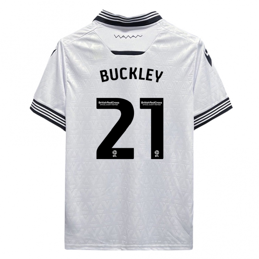 Kandiny Gyermek John Buckley #21 Fehér Idegenbeli Jersey 2023/24 Mez Póló Ing