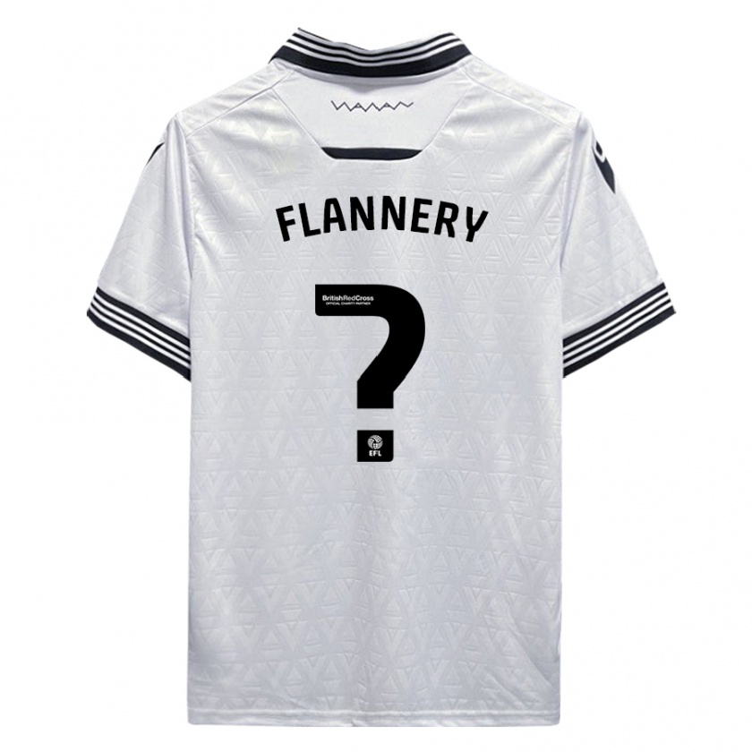 Kandiny Gyermek Cian Flannery #0 Fehér Idegenbeli Jersey 2023/24 Mez Póló Ing