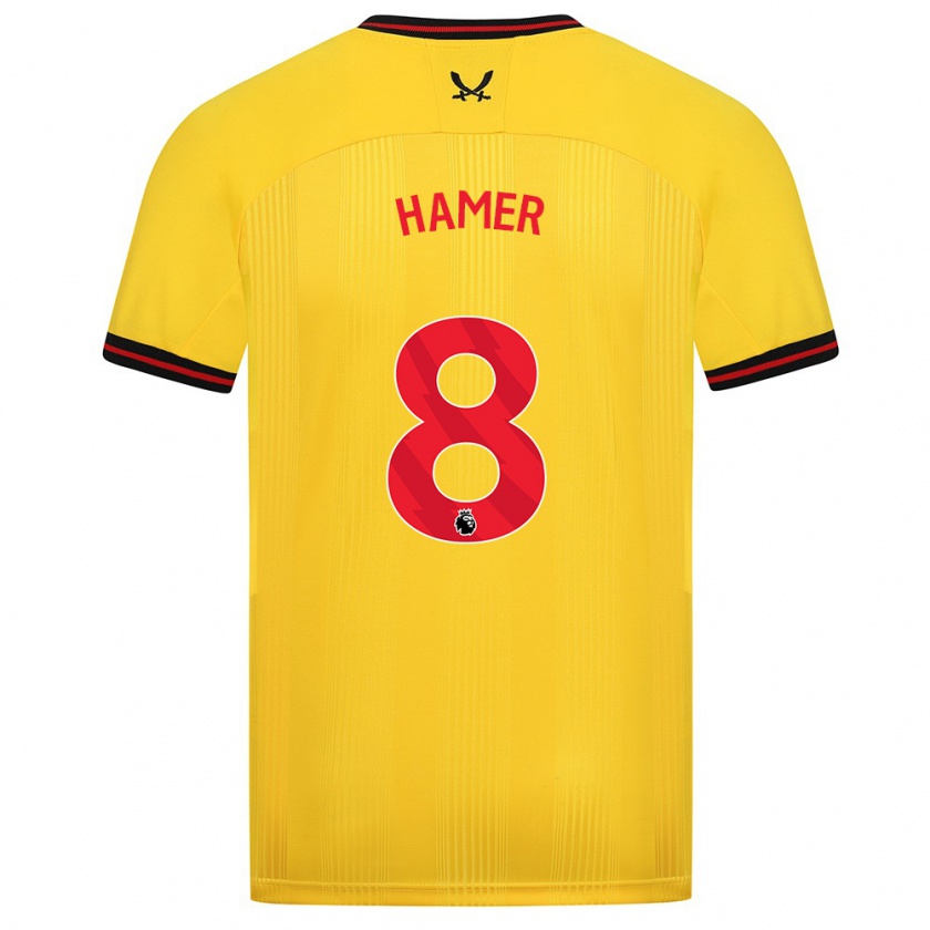 Kandiny Gyermek Gustavo Hamer #8 Sárga Idegenbeli Jersey 2023/24 Mez Póló Ing