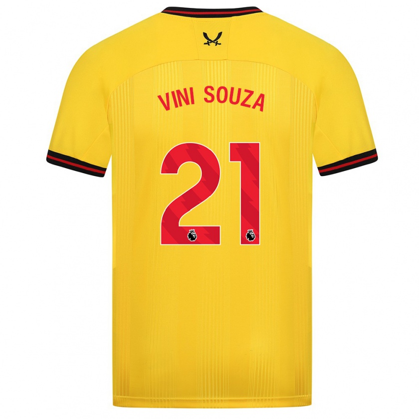 Kandiny Gyermek Vini Souza #21 Sárga Idegenbeli Jersey 2023/24 Mez Póló Ing