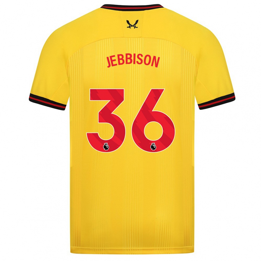 Kandiny Gyermek Daniel Jebbison #36 Sárga Idegenbeli Jersey 2023/24 Mez Póló Ing