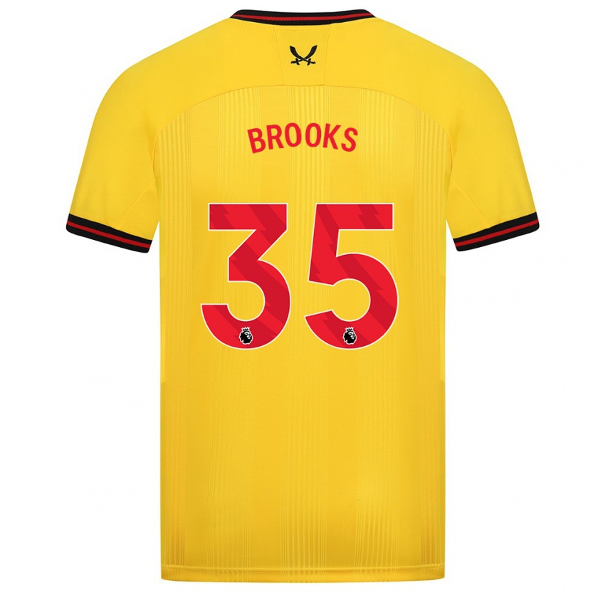 Kandiny Gyermek Andre Brooks #35 Sárga Idegenbeli Jersey 2023/24 Mez Póló Ing