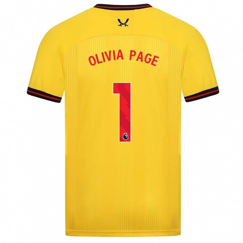 Kandiny Gyermek Olivia Page #1 Sárga Idegenbeli Jersey 2023/24 Mez Póló Ing