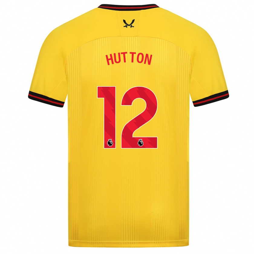 Kandiny Gyermek Jodie Hutton #12 Sárga Idegenbeli Jersey 2023/24 Mez Póló Ing