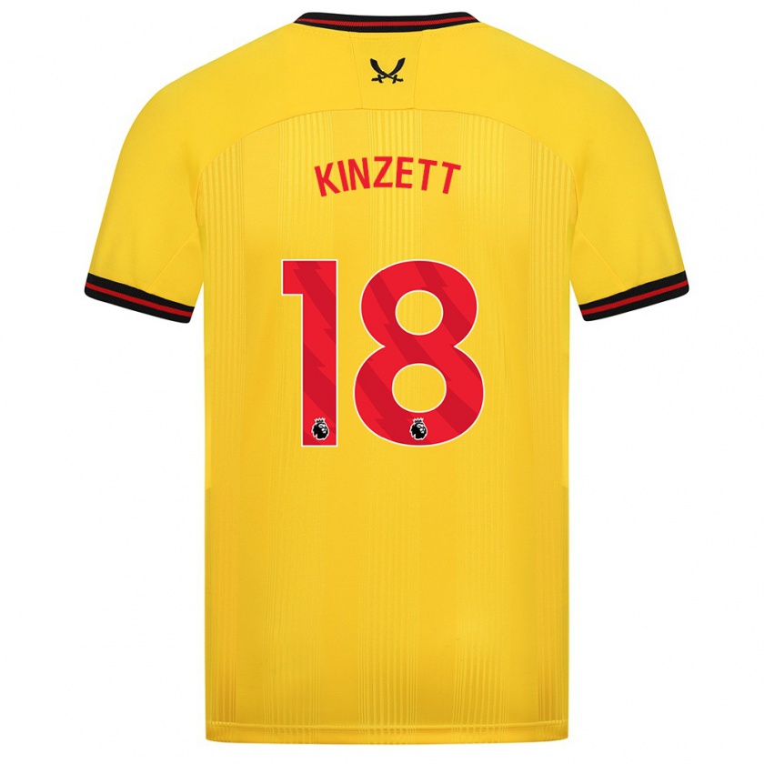 Kandiny Gyermek Ella Kinzett #18 Sárga Idegenbeli Jersey 2023/24 Mez Póló Ing