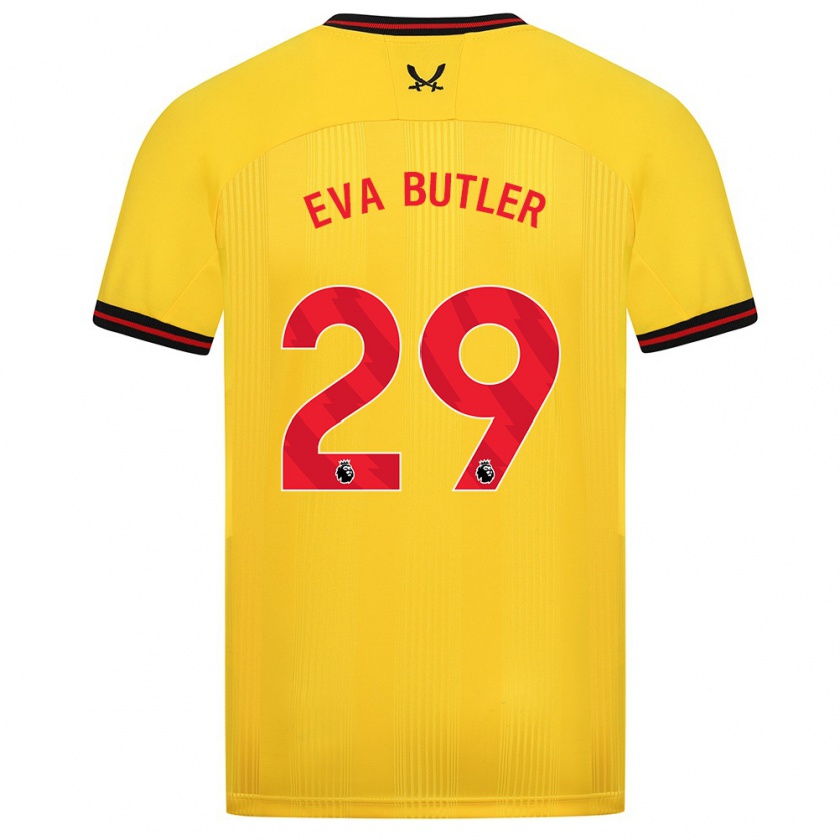 Kandiny Gyermek Eva Butler #29 Sárga Idegenbeli Jersey 2023/24 Mez Póló Ing