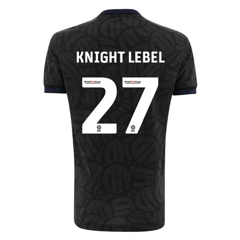 Kandiny Gyermek Jamie Knight-Lebel #27 Fekete Idegenbeli Jersey 2023/24 Mez Póló Ing