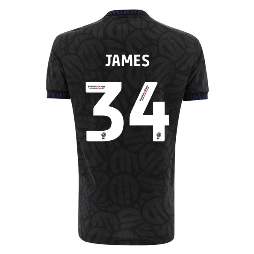 Kandiny Gyermek Joseph James #34 Fekete Idegenbeli Jersey 2023/24 Mez Póló Ing