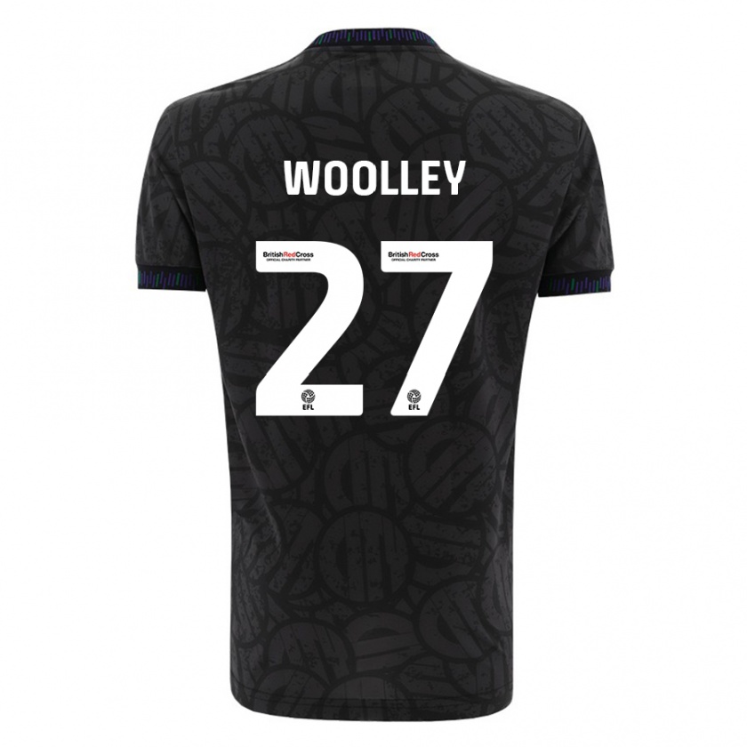 Kandiny Gyermek Jesse Woolley #27 Fekete Idegenbeli Jersey 2023/24 Mez Póló Ing