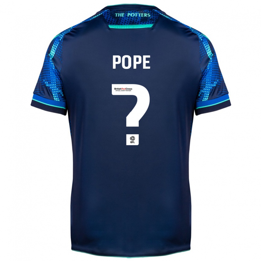 Kandiny Gyermek Ollie Pope #0 Haditengerészet Idegenbeli Jersey 2023/24 Mez Póló Ing