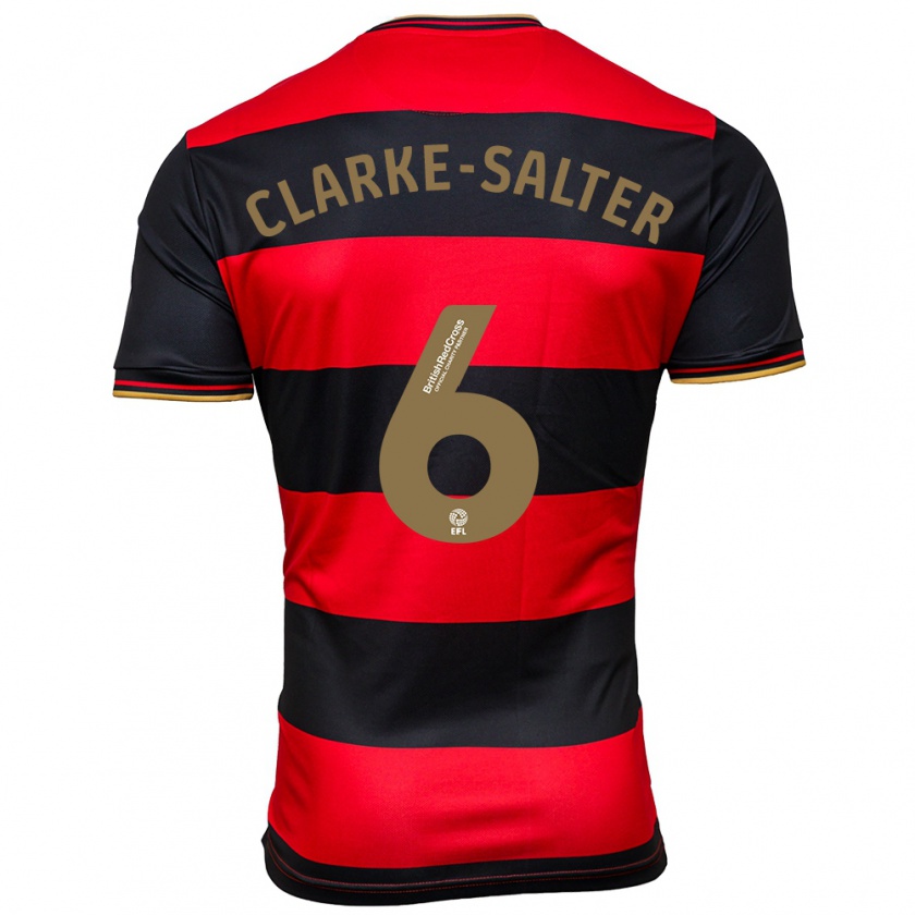 Kandiny Gyermek Jake Clarke-Salter #6 Fekete Piros Idegenbeli Jersey 2023/24 Mez Póló Ing