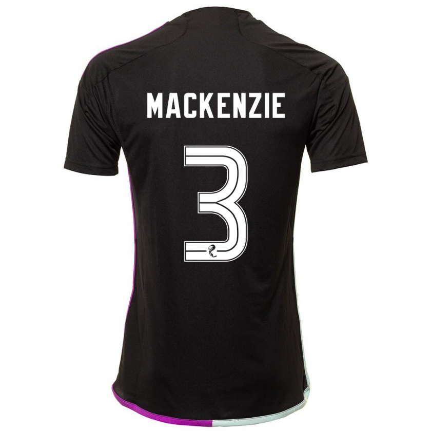 Kandiny Gyermek Jack Mackenzie #3 Fekete Idegenbeli Jersey 2023/24 Mez Póló Ing