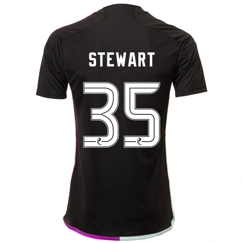 Kandiny Gyermek Alfie Stewart #35 Fekete Idegenbeli Jersey 2023/24 Mez Póló Ing