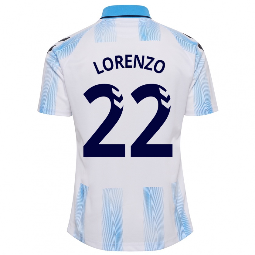 Kandiny Férfi Dani Lorenzo #22 Fehér Kék Hazai Jersey 2023/24 Mez Póló Ing