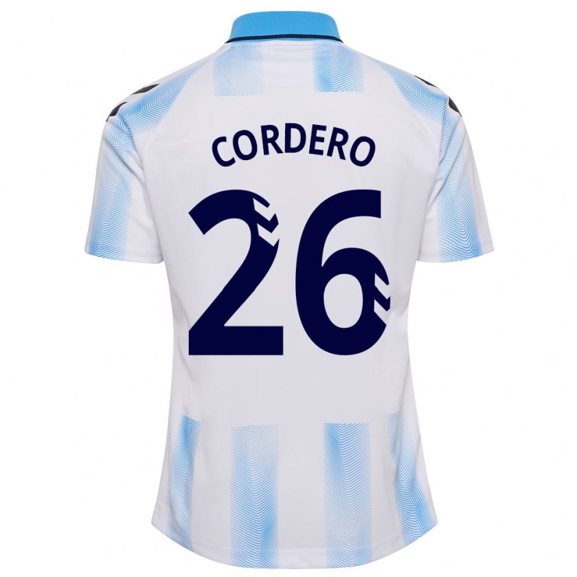 Kandiny Férfi Antonio Cordero #26 Fehér Kék Hazai Jersey 2023/24 Mez Póló Ing