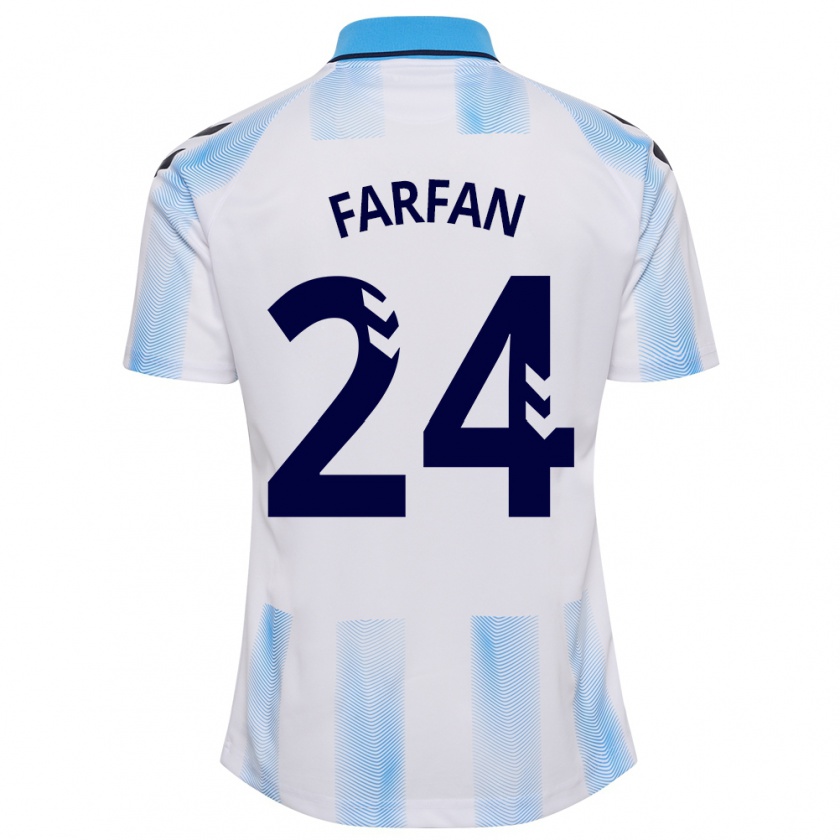 Kandiny Férfi María Farfán #24 Fehér Kék Hazai Jersey 2023/24 Mez Póló Ing