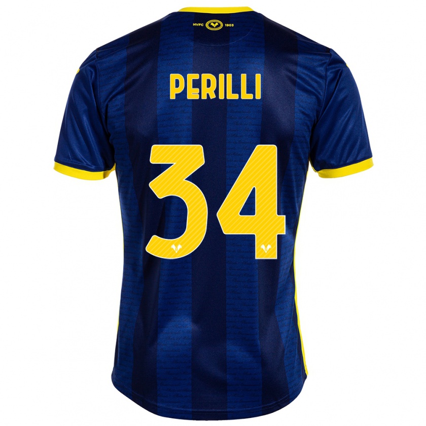 Kandiny Férfi Simone Perilli #34 Haditengerészet Hazai Jersey 2023/24 Mez Póló Ing