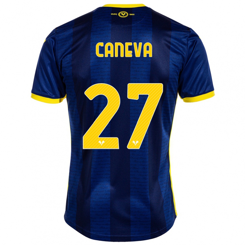 Kandiny Férfi Elia Caneva #27 Haditengerészet Hazai Jersey 2023/24 Mez Póló Ing