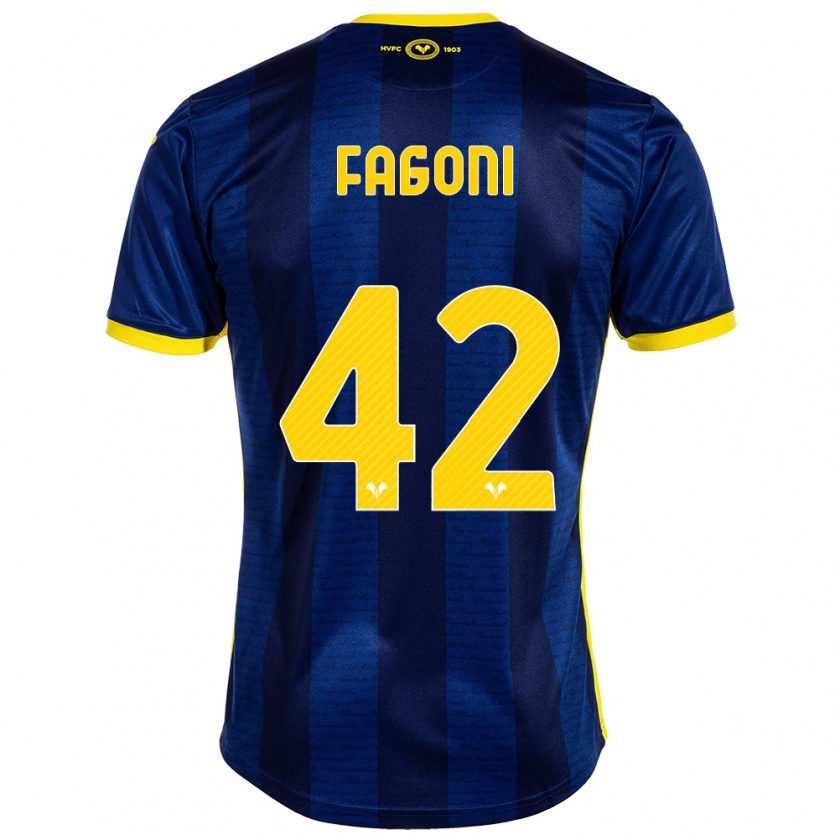 Kandiny Férfi Marco Fagoni #42 Haditengerészet Hazai Jersey 2023/24 Mez Póló Ing