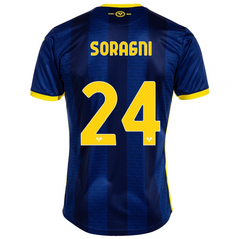 Kandiny Férfi Alberto Soragni #24 Haditengerészet Hazai Jersey 2023/24 Mez Póló Ing