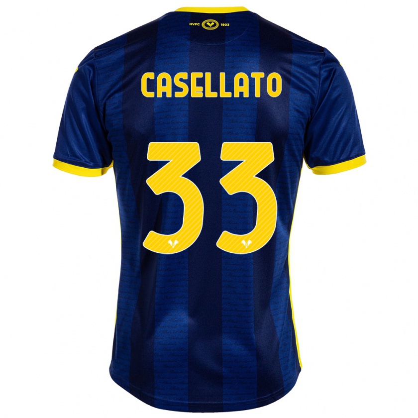 Kandiny Férfi Elisa Casellato #33 Haditengerészet Hazai Jersey 2023/24 Mez Póló Ing